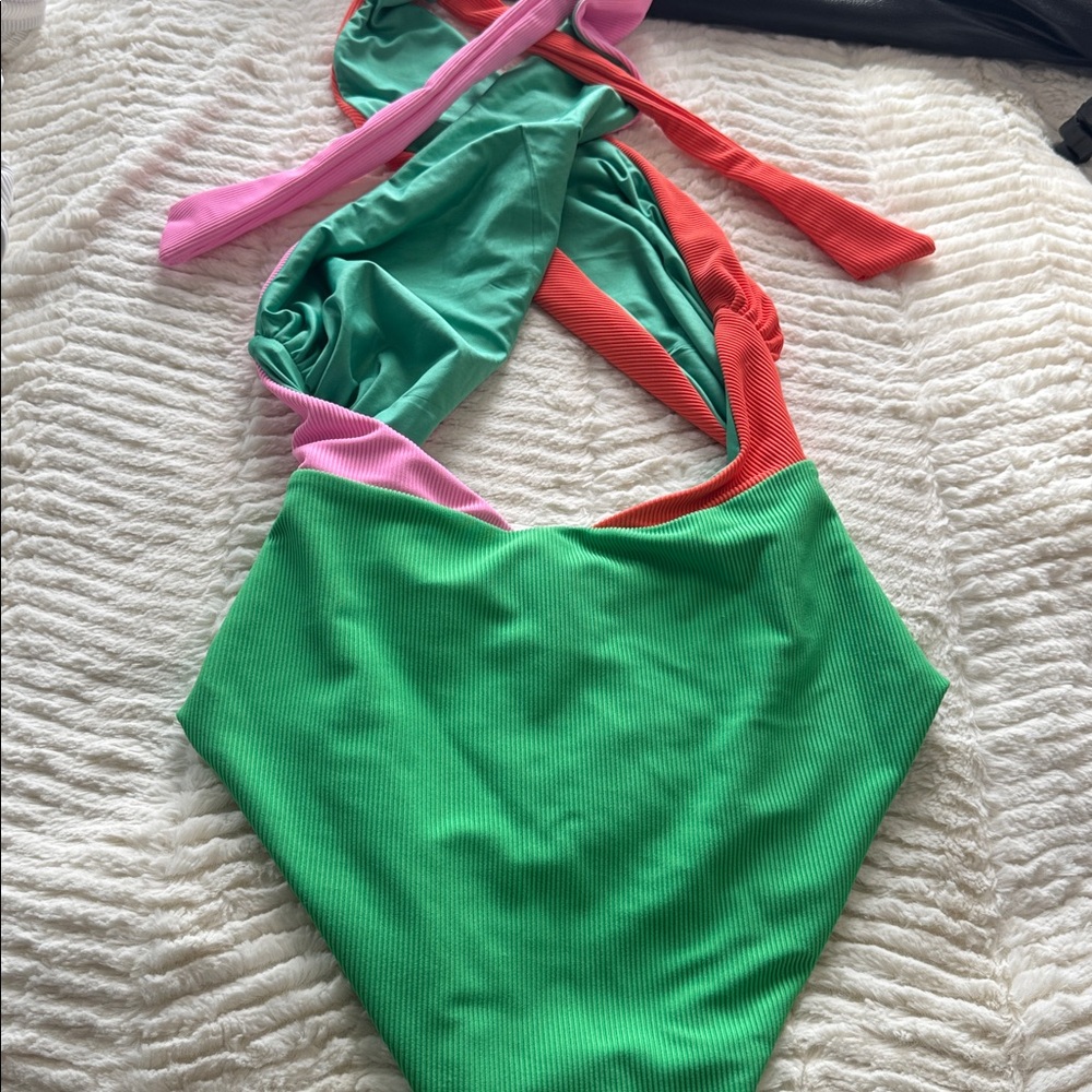 Beach Riot Pink, Orange, and Green Swimsuit - Picture 3 of 3